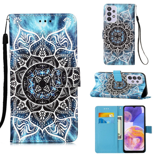 Samsung Galaxy A23 4G&5G / F23 Colored Drawing Plain Weave Leather Phone Case - Undersea Mandala