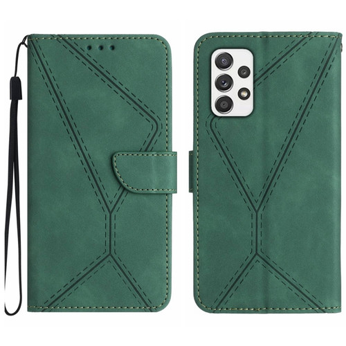 Samsung Galaxy A23 4G / 5G Stitching Embossed Leather Phone Case - Green