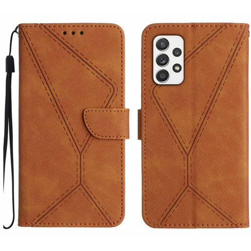 Samsung Galaxy A23 4G / 5G Stitching Embossed Leather Phone Case - Brown