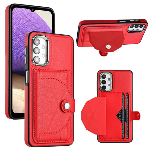 Samsung Galaxy A23 4G / F23 5G / M23 5G Shockproof Leather Phone Case with Card Holder - Red