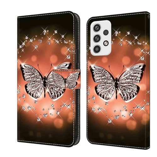 Samsung Galaxy A23 5G Crystal 3D Shockproof Protective Leather Phone Case - Crystal Butterfly