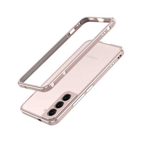 Samsung Galaxy S22 5G Aurora Series Lens Protector + Metal Frame Protective Phone Case - Gold Silver