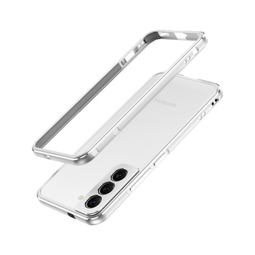 Samsung Galaxy S22 5G Aurora Series Lens Protector + Metal Frame Protective Phone Case - Silver