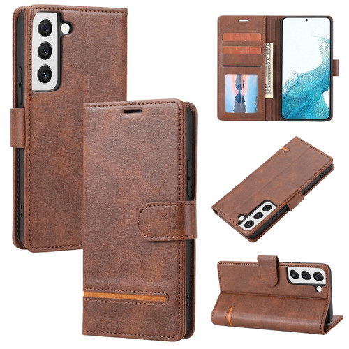 Samsung Galaxy S22 5G Classic Wallet Flip Leather Phone Case - Brown