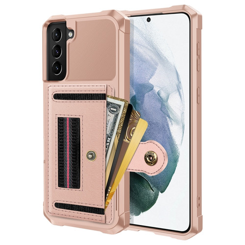 Samsung Galaxy S22 5G ZM06 Card Bag TPU + Leather Phone Case - Pink