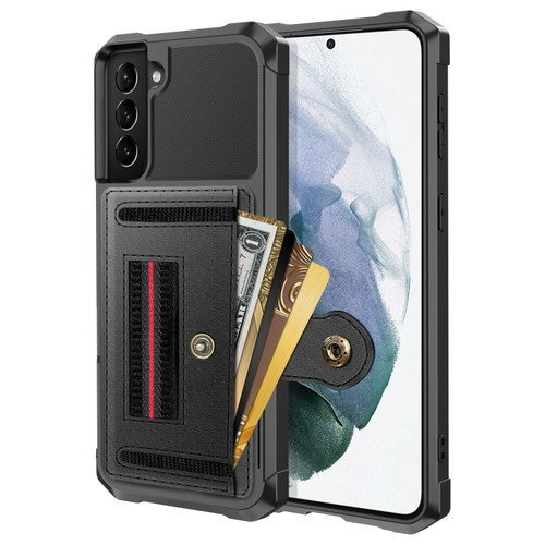 Samsung Galaxy S22 5G ZM06 Card Bag TPU + Leather Phone Case - Black