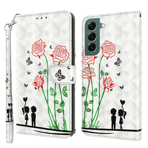 Samsung Galaxy S22 5G 3D Painted Leather Phone Case - Couple Rose