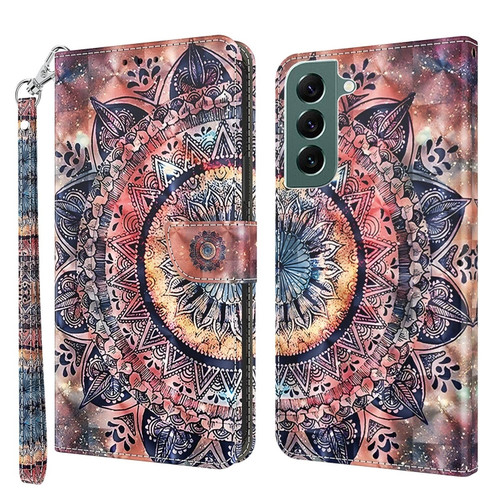 Samsung Galaxy S22 5G 3D Painted Leather Phone Case - Colorful Mandala