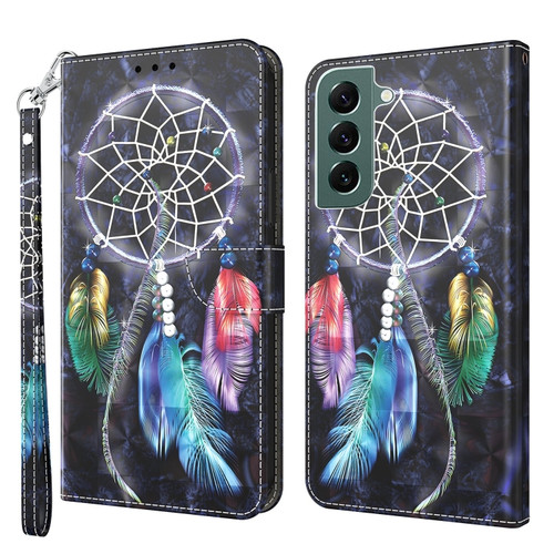 Samsung Galaxy S22 5G 3D Painted Leather Phone Case - Colorful Dreamcatcher