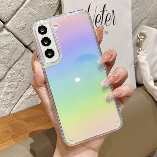 Samsung Galaxy S22 5G Color Plating Acrylic + TPU Phone Case - Rainbow