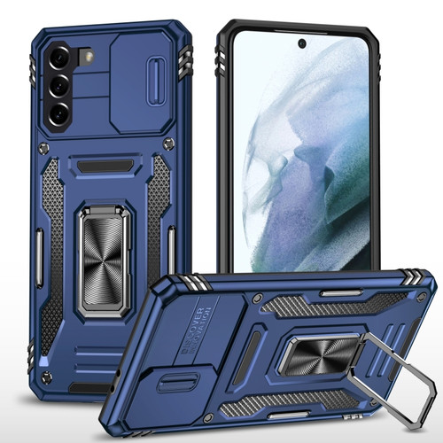 Samsung Galaxy S22 5G Armor PC + TPU Camera Shield Phone Case - Navy Blue