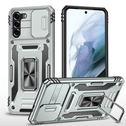 Samsung Galaxy S22 5G Armor PC + TPU Camera Shield Phone Case - Grey