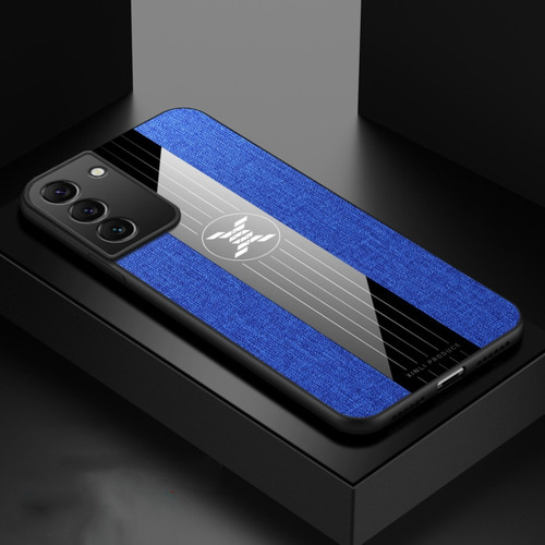 Samsung Galaxy S22 5G XINLI Stitching Cloth Textue Shockproof TPU Phone Case - Blue