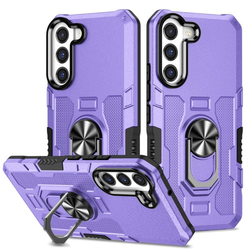 Samsung Galaxy S22 5G Ring Holder Armor Hybrid Phone Case - Purple