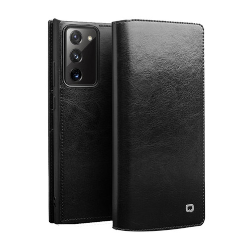 Samsung Galaxy Note20 QIALINO Genuine Leather Phone Case - Black