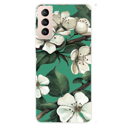 Samsung Galaxy S22 5G Colored Drawing Pattern High Transparent TPU Phone Protective Case - Sasanqua