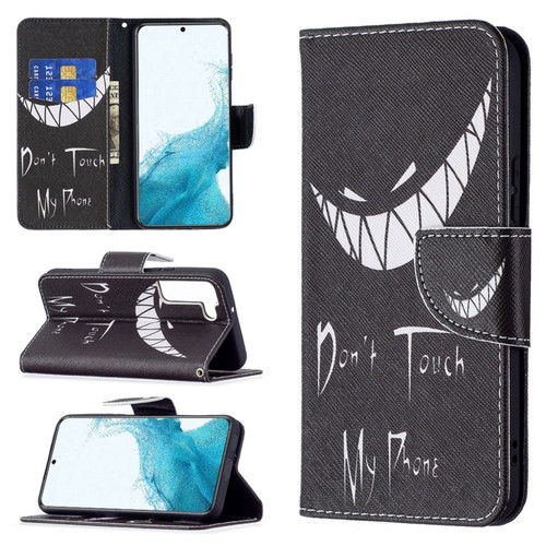 Samsung Galaxy S22 5G Colored Drawing Pattern Horizontal Flip Phone Leather Case with Holder & Card Slots & Wallet - Smirk