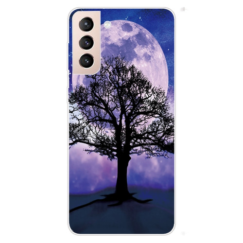 Samsung Galaxy S22 5G Colored Drawing Pattern High Transparent TPU Phone Protective Case - Moon Tree