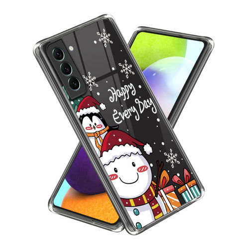 Samsung Galaxy S22 5G Christmas Patterned Clear TPU Phone Cover Case - Penguin Yeti