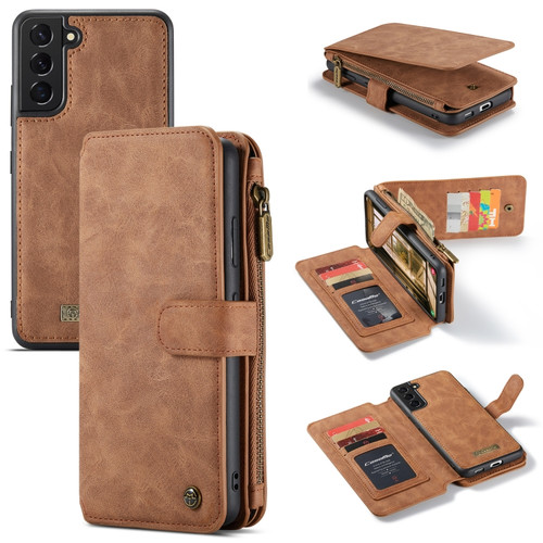 Samsung Galaxy S22 5G CaseMe-007 Detachable Multifunctional Leather Phone Case - Brown