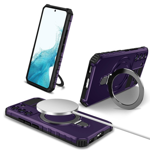 Samsung Galaxy S22 5G MagSafe Magnetic Holder Phone Case - Purple