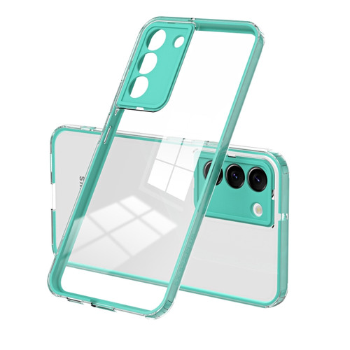 Samsung Galaxy S22 5G 3 in 1 Clear TPU Color PC Frame Phone Case - Light Green