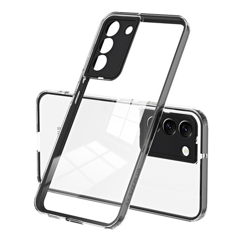 Samsung Galaxy S22 5G 3 in 1 Clear TPU Color PC Frame Phone Case - Black