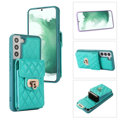 Samsung Galaxy S22 5G Card Slot Leather Phone Case - Mint Green