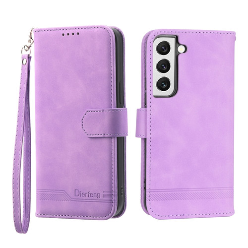 Samsung Galaxy S22 5G Dierfeng Dream Line TPU + PU Leather Phone Case - Purple