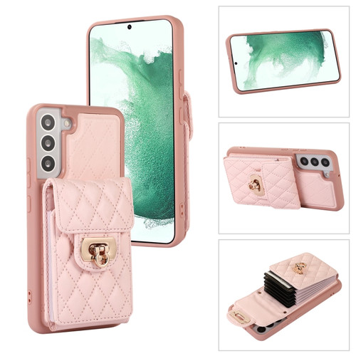 Samsung Galaxy S22 5G Card Slot Leather Phone Case - Pink
