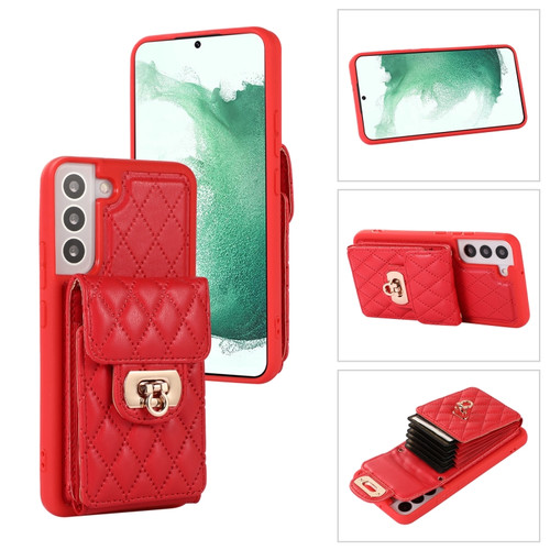 Samsung Galaxy S22 5G Card Slot Leather Phone Case - Red