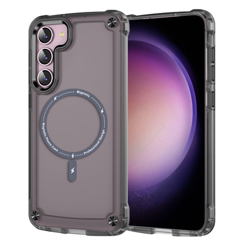 Samsung Galaxy S22 5G Skin Feel TPU + PC MagSafe Magnetic Phone Case - Transparent Black