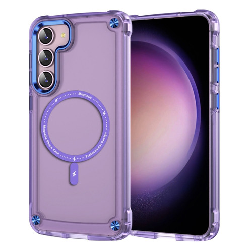 Samsung Galaxy S22 5G Skin Feel TPU + PC MagSafe Magnetic Phone Case - Transparent Purple