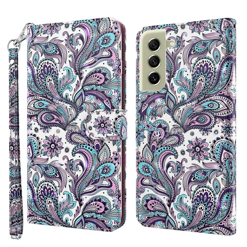 Samsung Galaxy S22 5G 3D Painting Pattern TPU + PU Leather Phone Case - Swirl Pattern