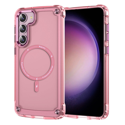 Samsung Galaxy S22 5G Skin Feel TPU + PC MagSafe Magnetic Phone Case - Transparent Pink