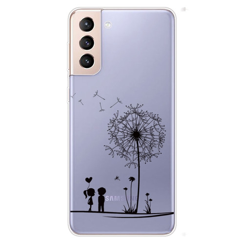 Samsung Galaxy S22 5G Coloured Drawing Pattern Highly Transparent TPU Phone Protective Case - Dandelion