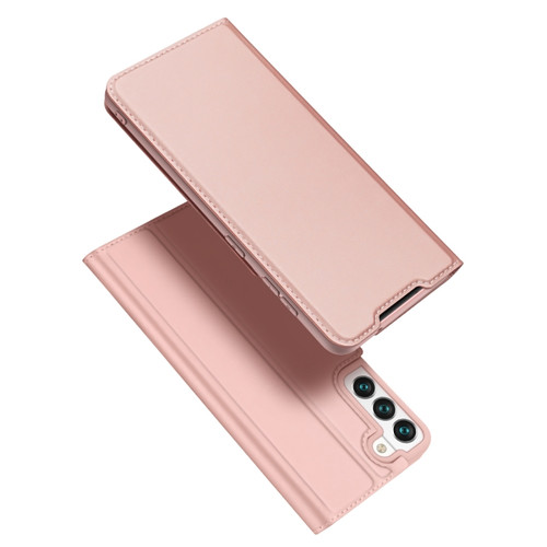 Samsung Galaxy S22 5G DUX DUCIS Skin Pro Series Horizontal Flip Leather Phone Case with Holder & Card Slots - Rose Gold