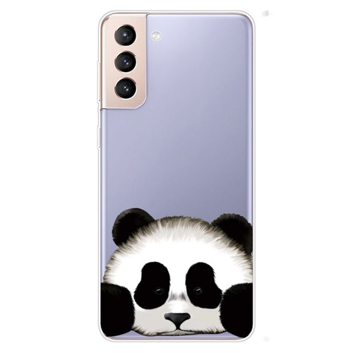 Samsung Galaxy S22 5G Coloured Drawing Pattern Highly Transparent TPU Phone Protective Case - Panda
