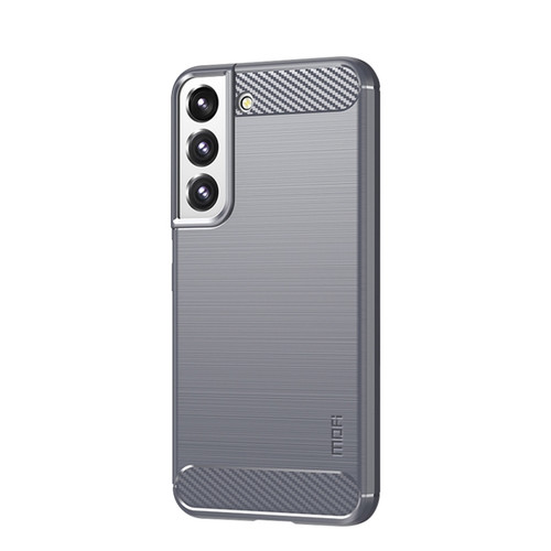 Samsung Galaxy S22 5G MOFI Gentleness Series Brushed Texture Carbon Fiber Soft TPU Case - Gray