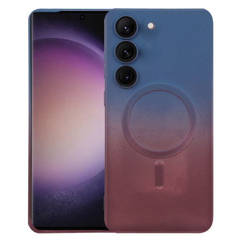Samsung Galaxy S22 5G Liquid TPU Silicone Gradient MagSafe Phone Case - Blue Purple