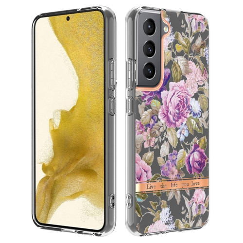 Samsung Galaxy S22 Flowers and Plants Series IMD TPU Phone Case - Purple Peony