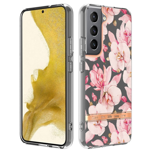 Samsung Galaxy S22 Flowers and Plants Series IMD TPU Phone Case - Pink Gardenia