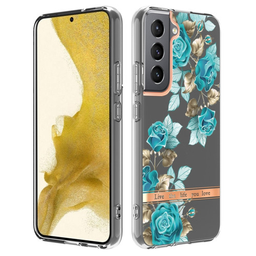 Samsung Galaxy S22 Flowers and Plants Series IMD TPU Phone Case - Blue Rose