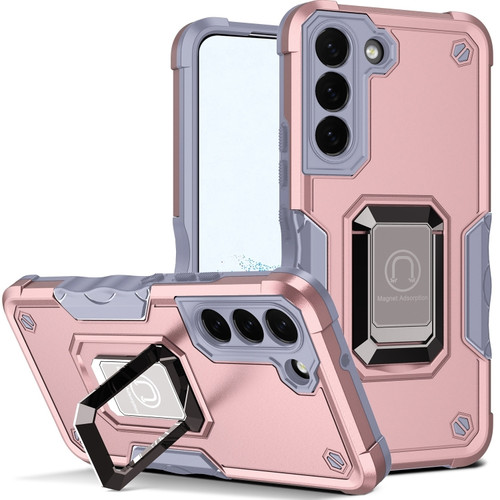 Samsung Galaxy S22 5G Ring Holder Non-slip Armor Phone Case - Rose Gold