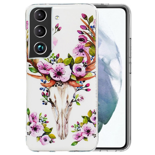 Samsung Galaxy S22 5G Luminous TPU Protective Phone Case - Flower Deer