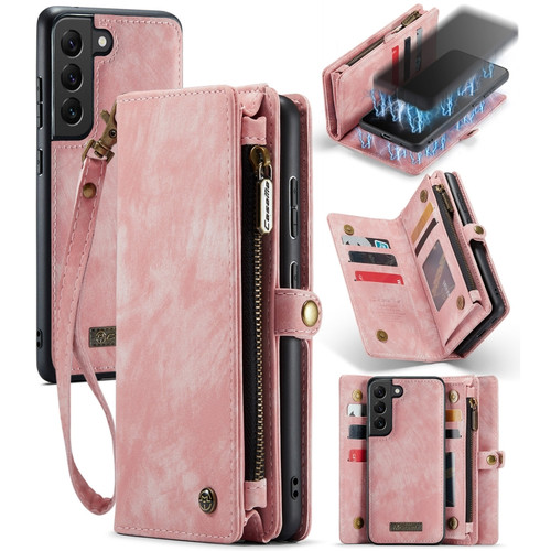 Samsung Galaxy S22 5G CaseMe-008 Detachable Multifunctional Horizontal Flip Leather Case  - Pink