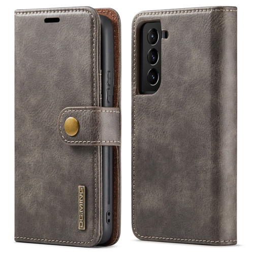 Samsung Galaxy S22 5G DG.MING Crazy Horse Texture Detachable Magnetic Leather Phone Case - Grey