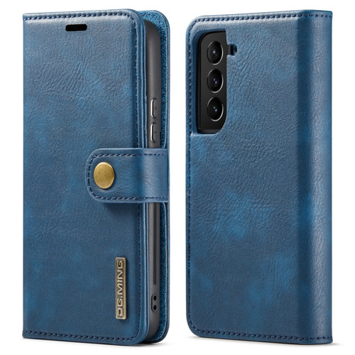 Samsung Galaxy S22 5G DG.MING Crazy Horse Texture Detachable Magnetic Leather Phone Case - Blue