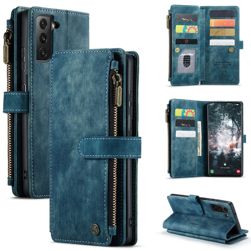 Samsung Galaxy S22 5G CaseMe C30 Multifunctional Phone Leather Case with Holder & Card Slot & Wallet - Blue