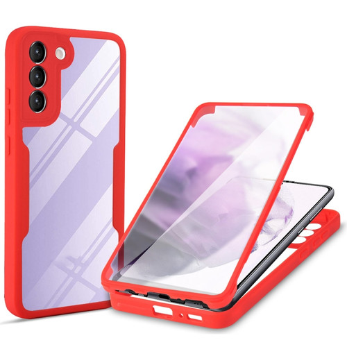 Samsung Galaxy S22 5G Acrylic + TPU 360 Degrees Full Coverage Shockproof Phone Case - Red